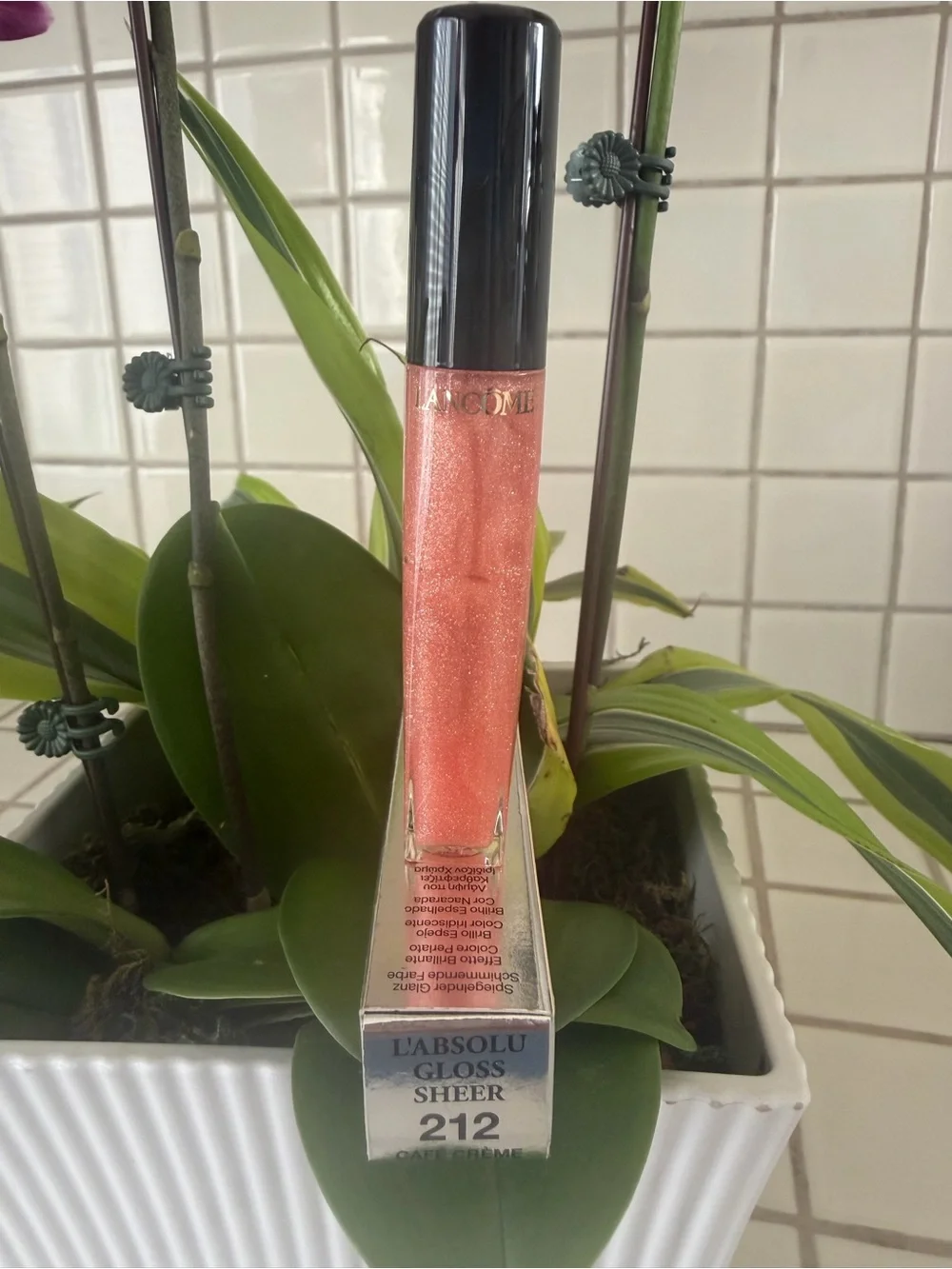 L'Absolu Gloss Sheer 212 Café Crème - Shimmery Peach Lip Gloss
